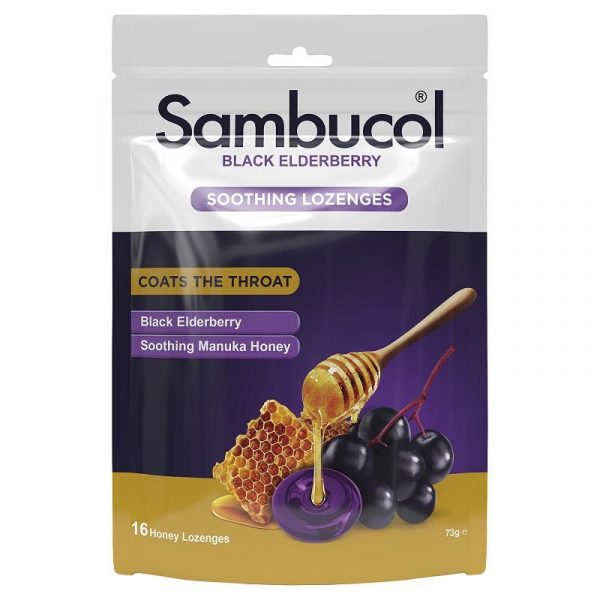 Sambucol 舒缓鼻喉含片 黑莓味 16片