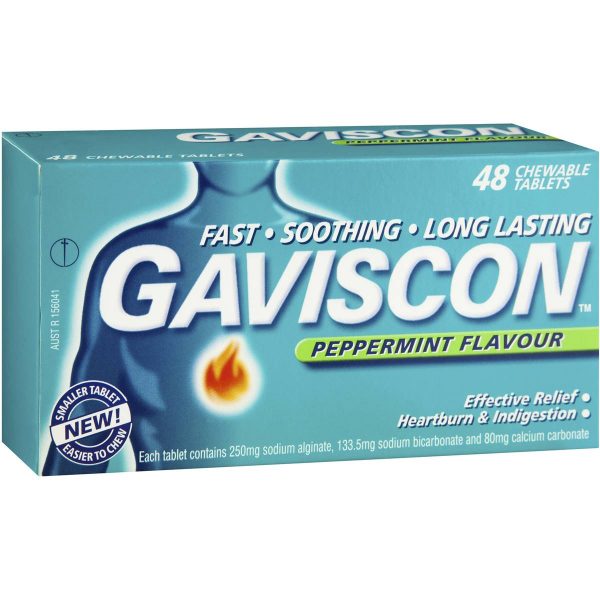 Gaviscon 双重效能薄荷味咀嚼片 48粒