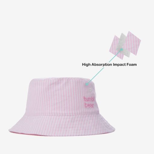 Tumbl Bear 渔夫帽 兒童安全帽 (粉红条纹)